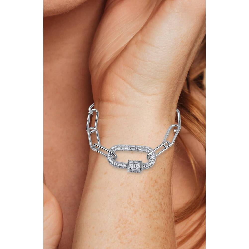 NEW WHITE LABEL women's magnetic chain bracelet in silver